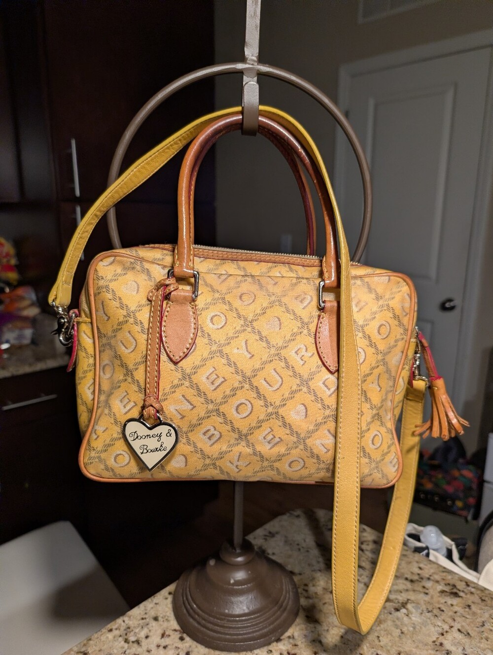 Dooney & Bourke Vintage Y2K Crossword Barrel Hand Bag Crossbody